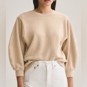 AGOLDE Thora 3/4 Sleeve Sweatshirt - Cream